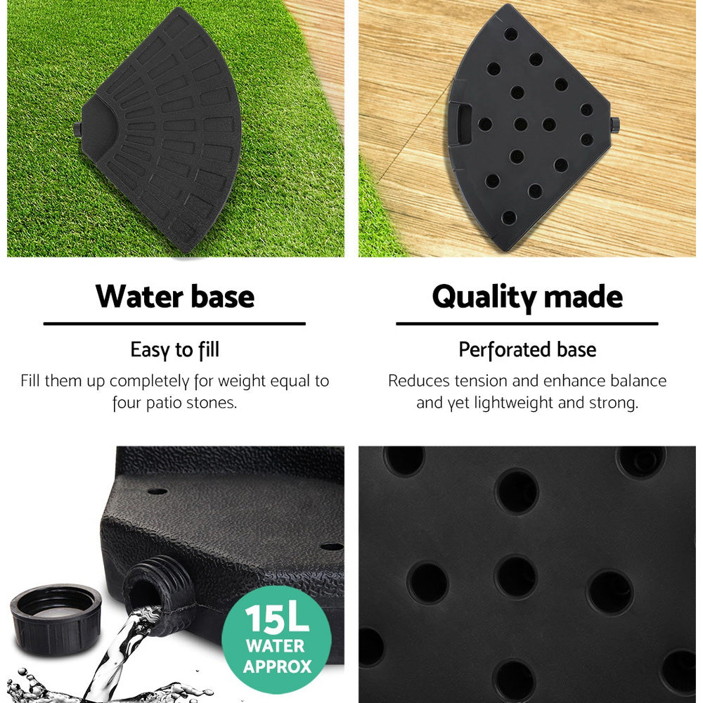 NNEDSZ 3M Umbrella with 48x48cm Base Outdoor Umbrellas Cantilever Sun Beach Garden Patio Black